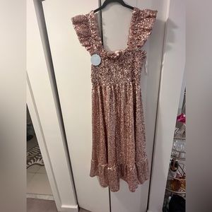 The Collector's Edition Ellie Nap Dress - Rose Gold Sequins